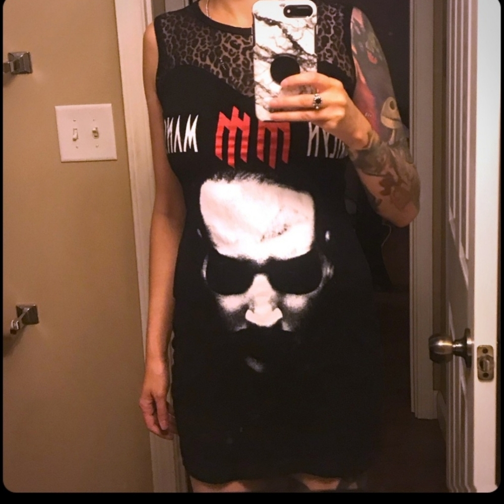 Marilyn Manson Eyecandy diy custom made dress leopard lace vintage tshirt vntg
